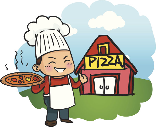 厨师准备披萨图片下载
