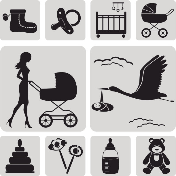 婴儿符号集合。矢量。图片下载
