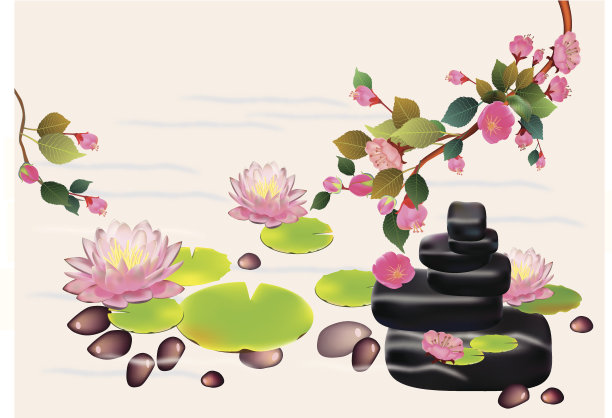 百合在花园里盛开。明信片。图片下载