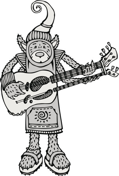 狗和吉他图片下载