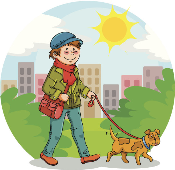 遛狗图片下载