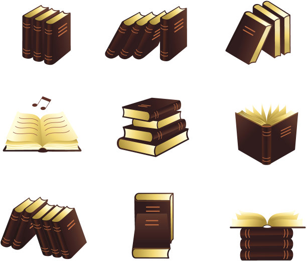 书的图标集。图片下载