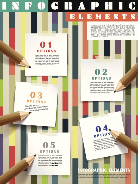 创意模板信息与铅笔写在便利贴图片下载