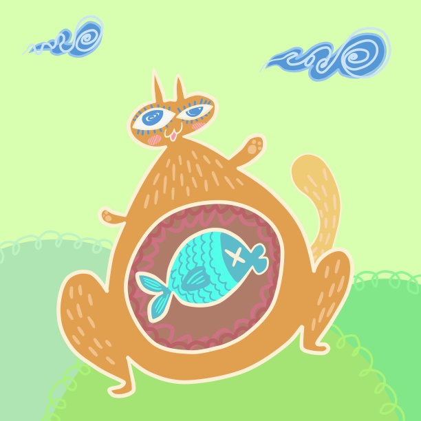 吃鱼的猫图片下载