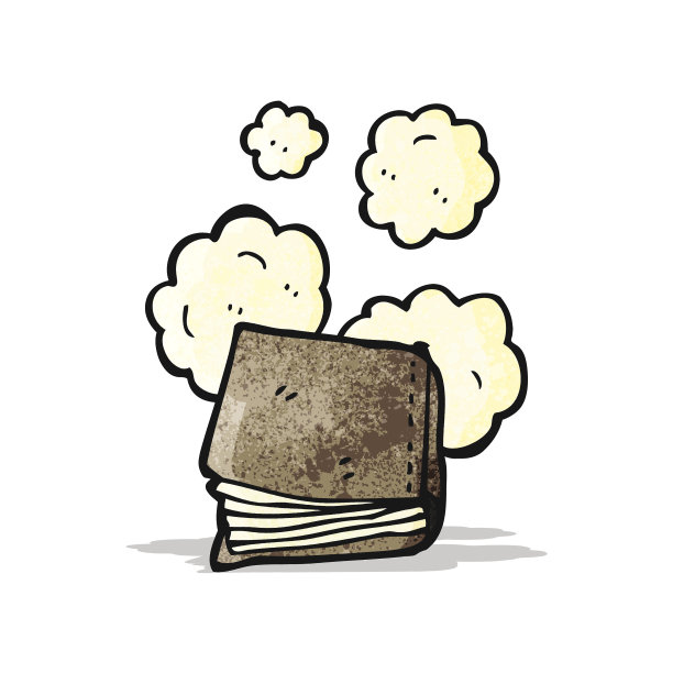 满是灰尘的旧书漫画图片下载