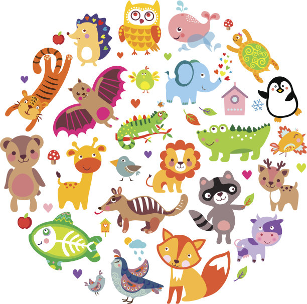 可爱的动物角色图片下载