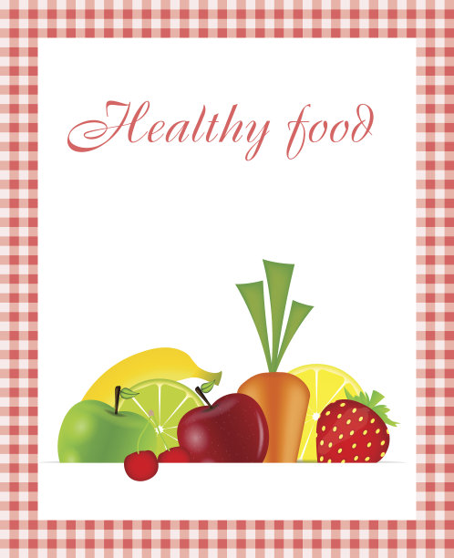健康食物菜单模板矢量插图图片下载