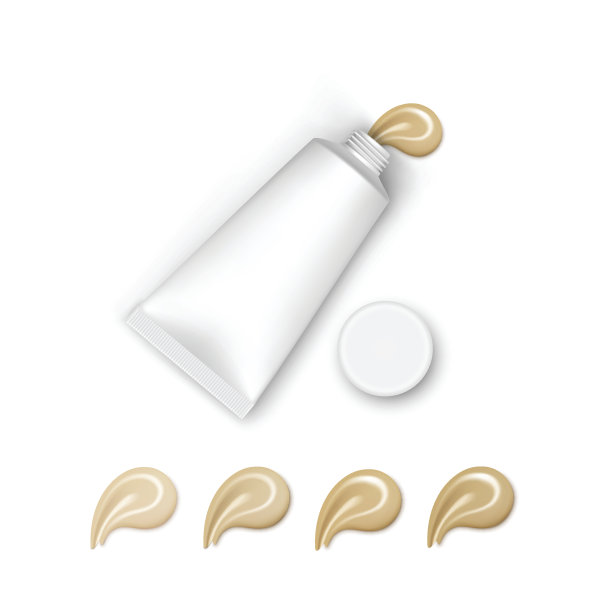 矢量插图的空白管与粉底霜调色板孤立图片下载