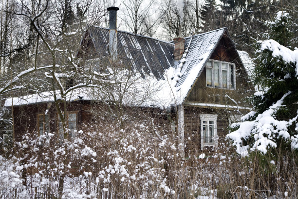 老式的日志小屋。图片下载