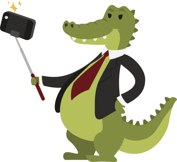 自拍鳄鱼矢量图图片下载