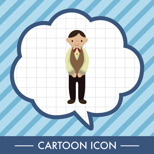 服务生主题元素向量，eps图片下载