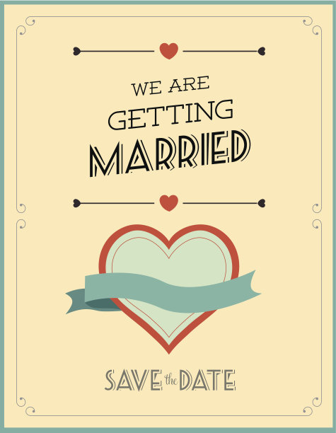 复古的婚礼邀请图片下载