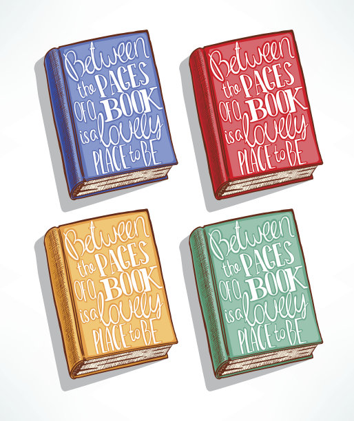 有引用的手绘书图片下载