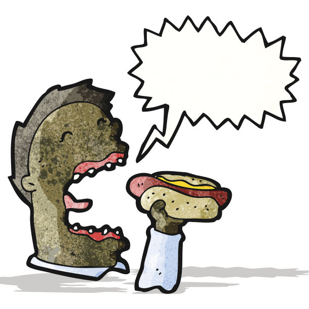 卡通男人吃垃圾食品图片下载