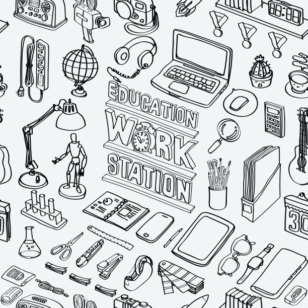 教育工作站的模式无缝图片下载