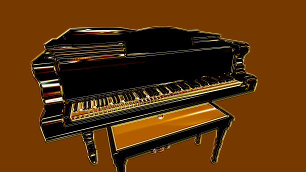 金色的钢琴图片下载
