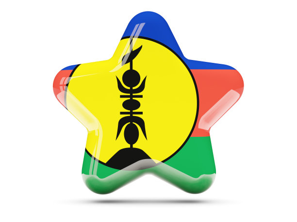 新喀里多尼亚旗帜星形图标图片下载