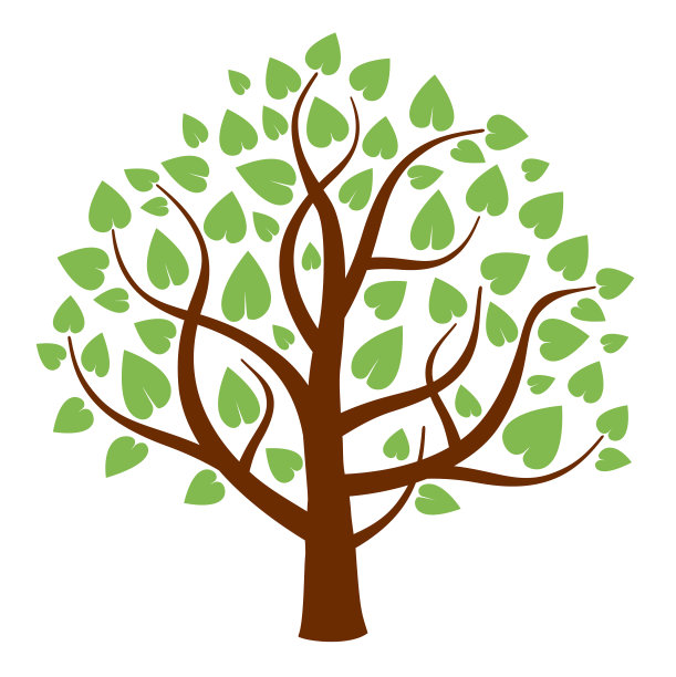 向量树和绿叶图片下载