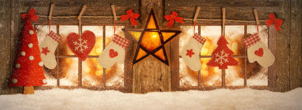 装饰圣诞窗户图片下载