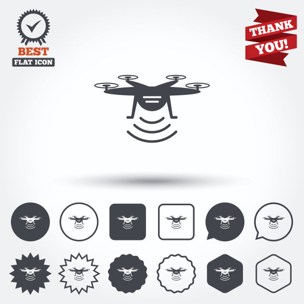 无人驾驶飞机图标。Quadrocopter象征。图片下载