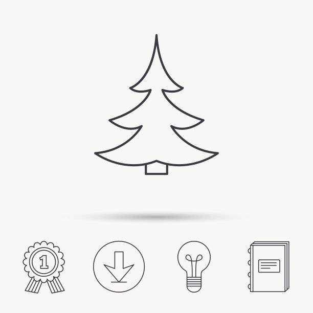 圣诞树图标。云杉的迹象。图片下载