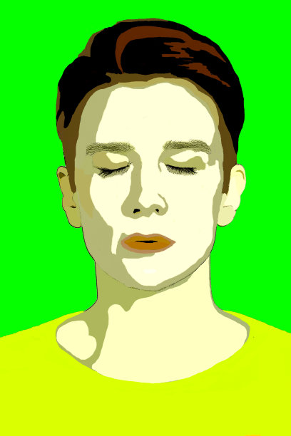 闭着眼睛的女人的波普艺术肖像图片下载