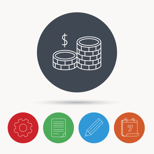 硬币图标。美元现钞钞号。图片下载