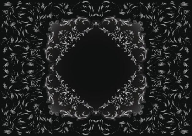 框架与银色花卉装饰图片下载