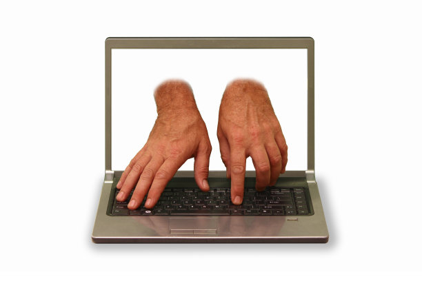 手伸出笔记本电脑显示屏图片下载