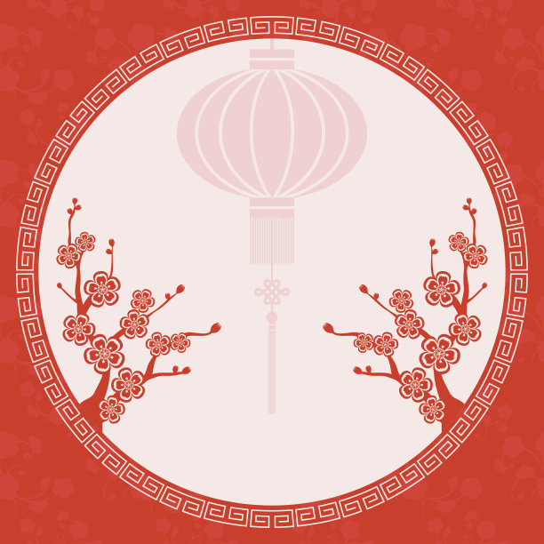 中国东方灯笼插画素材图片