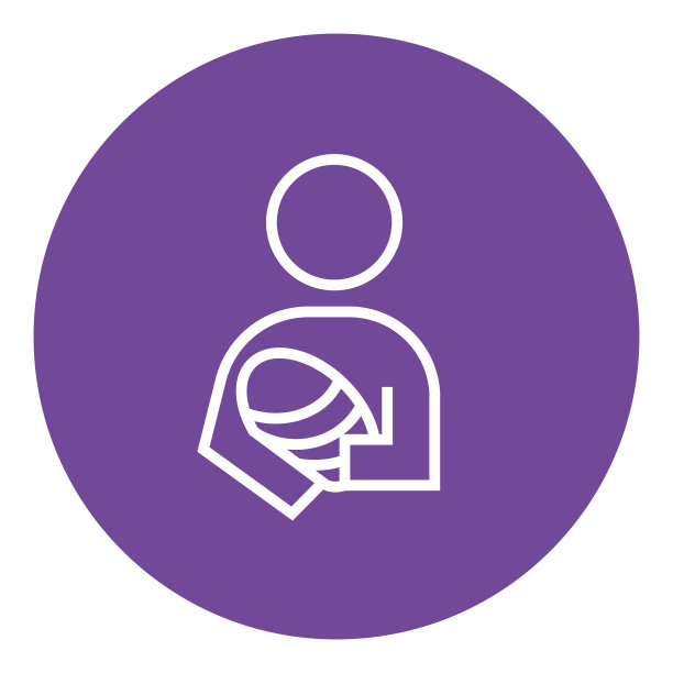 女人抱着婴儿线图标图片下载