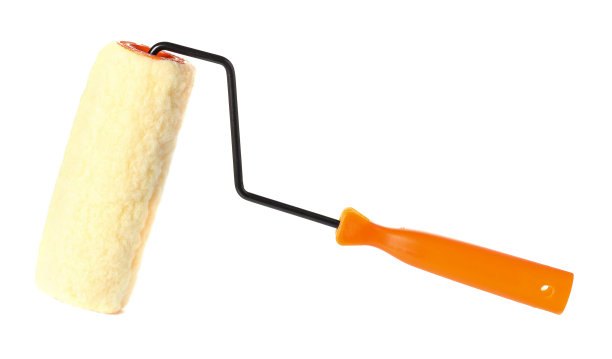 滚筒漆刷在孤立的白色背景上图片下载