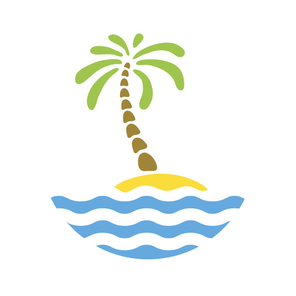 岛屿上的热带棕榈与海。图片下载