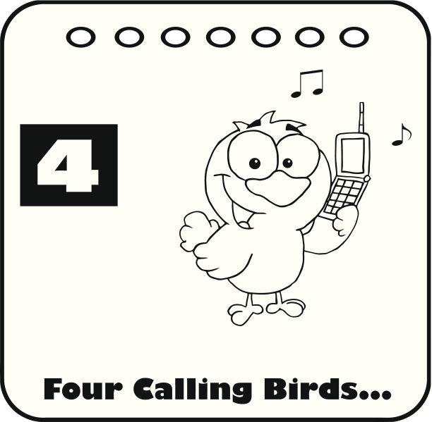 黑色和白色的12天的圣诞节日历4图片下载