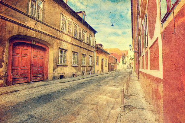 克罗地亚老萨格勒布的街道。图片下载