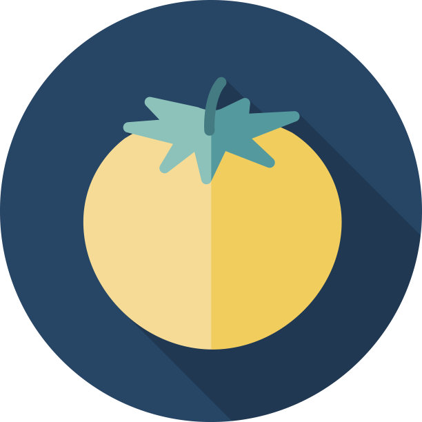 番茄平图标与长阴影图片下载