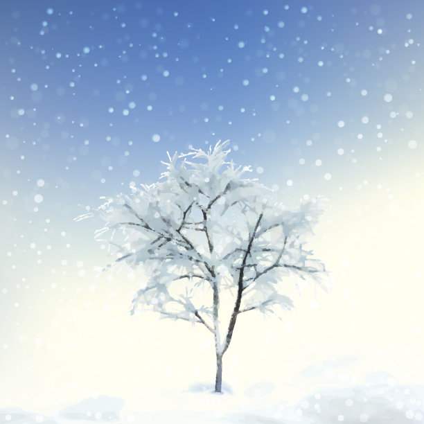 冬季数字水彩景观图片下载