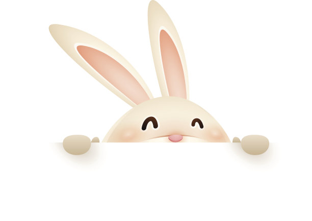带着大标志的复活节兔子图片下载
