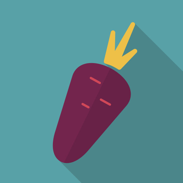 胡萝卜平图标与长阴影图片下载