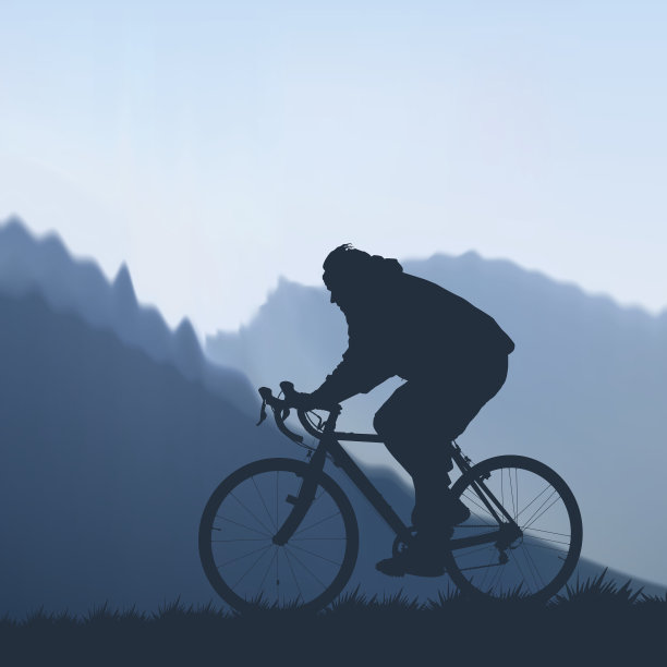 骑自行车的人在山里图片下载