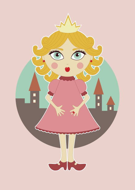 可爱的金色卷发公主图片下载