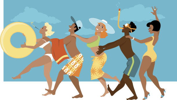 在沙滩上跳舞图片下载