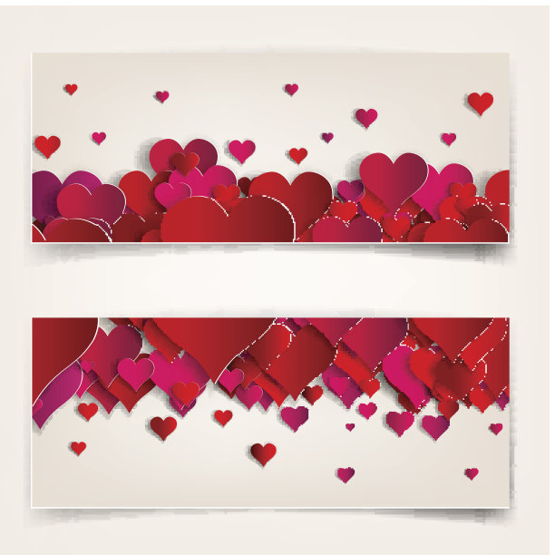 情人节。抽象的心形卡片图片下载