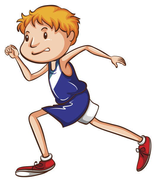 一个年轻的跑步者的彩绘图片下载