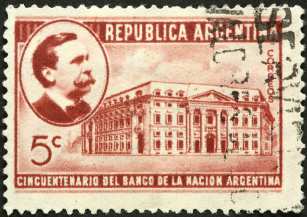 阿根廷国家银行的旧邮票图片下载