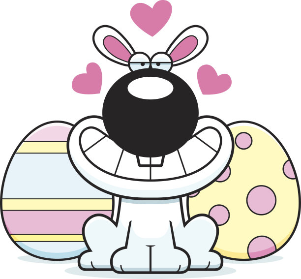 卡通复活节兔子的爱图片下载