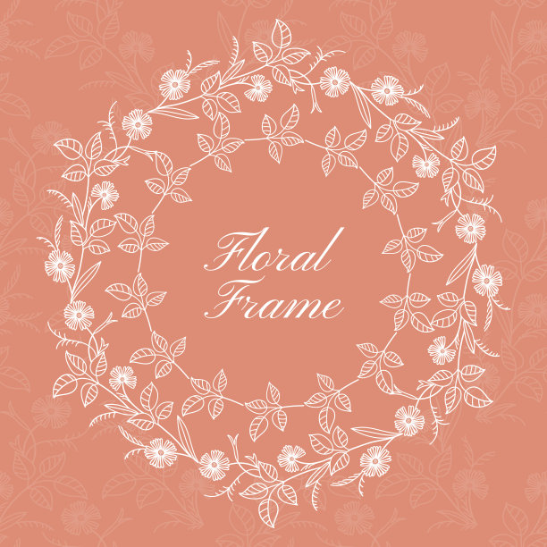 圆形花华丽的框架图片下载