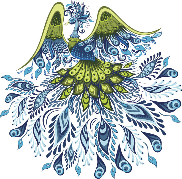 孔雀矢量图素材图片