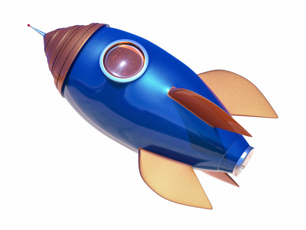 3D孤立火箭背景图片下载