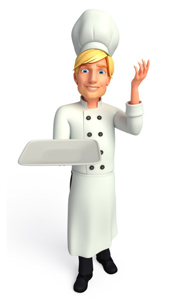 年轻厨师配菜图片下载